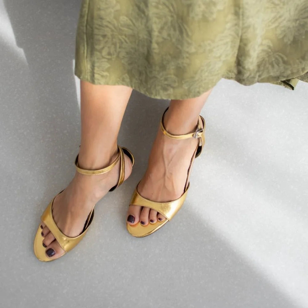 The "Aurelia" Metallic Stiletto Sandal