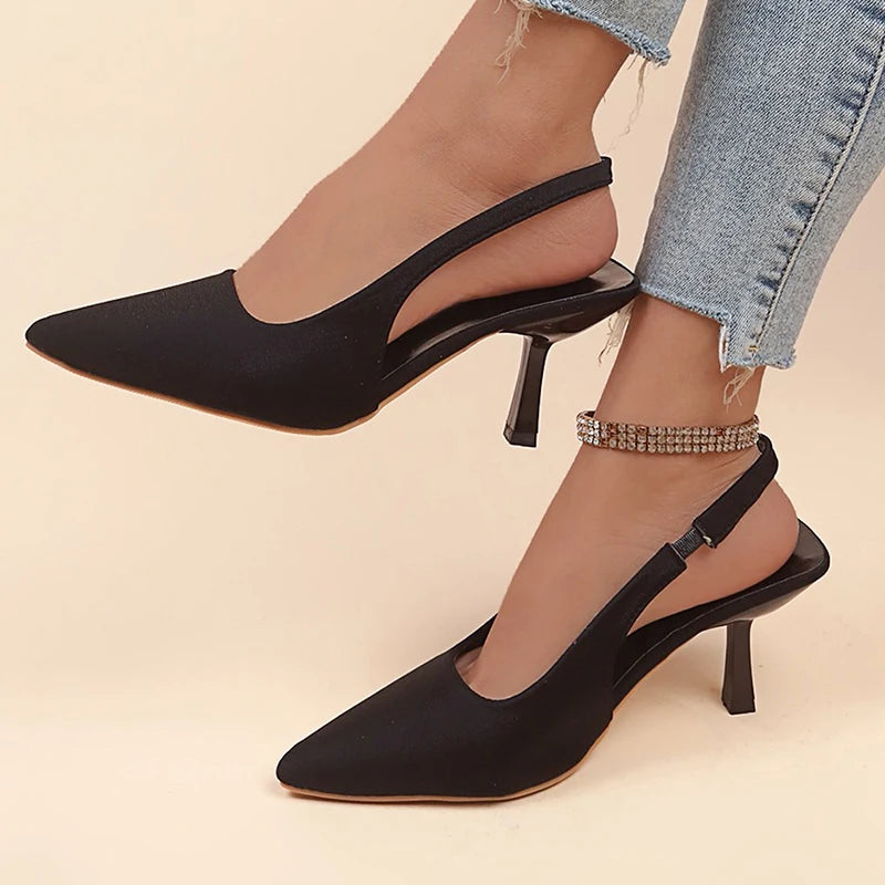 The "Lyra" Crystal-Strap Slingback