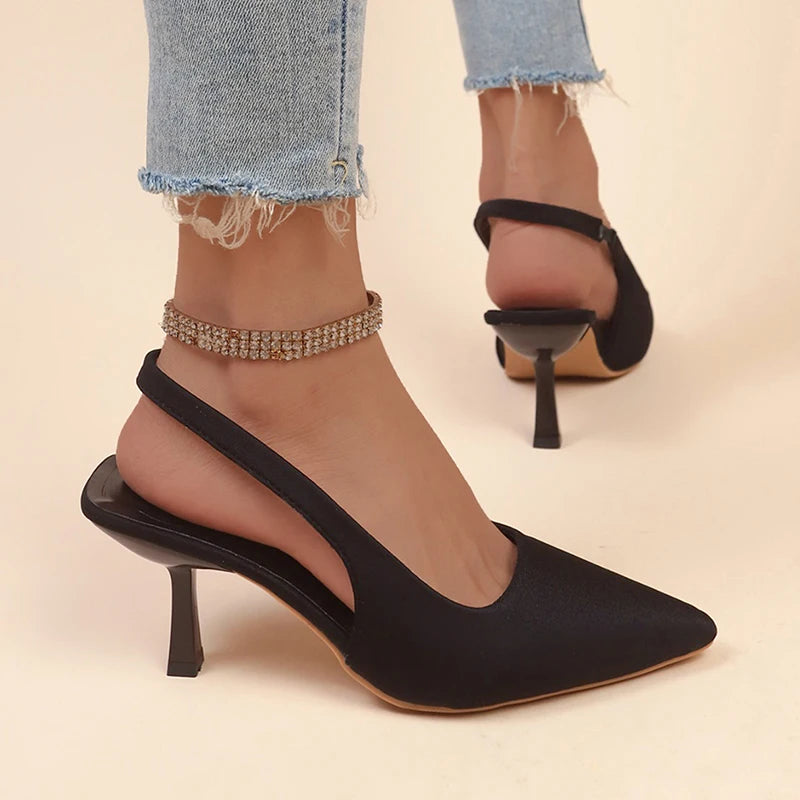 The "Lyra" Crystal-Strap Slingback