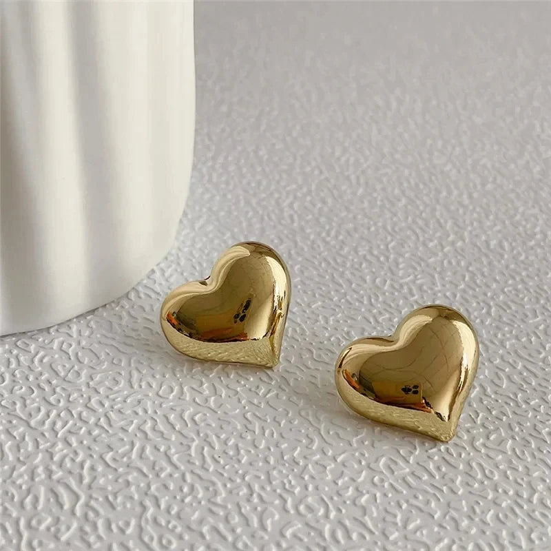 Valentina Gold Heart Stud Earrings