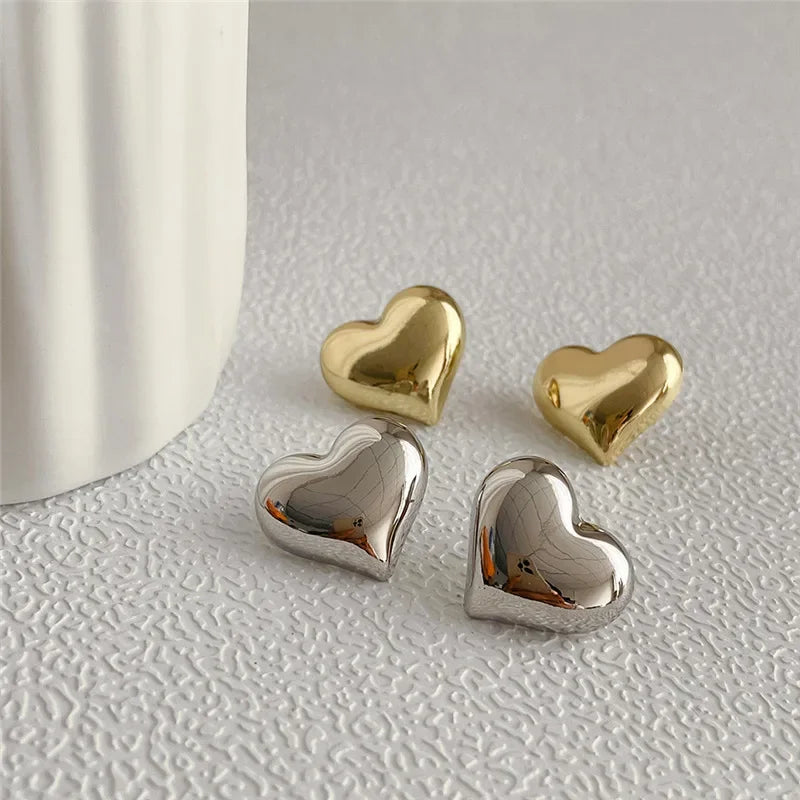 Valentina Gold Heart Stud Earrings