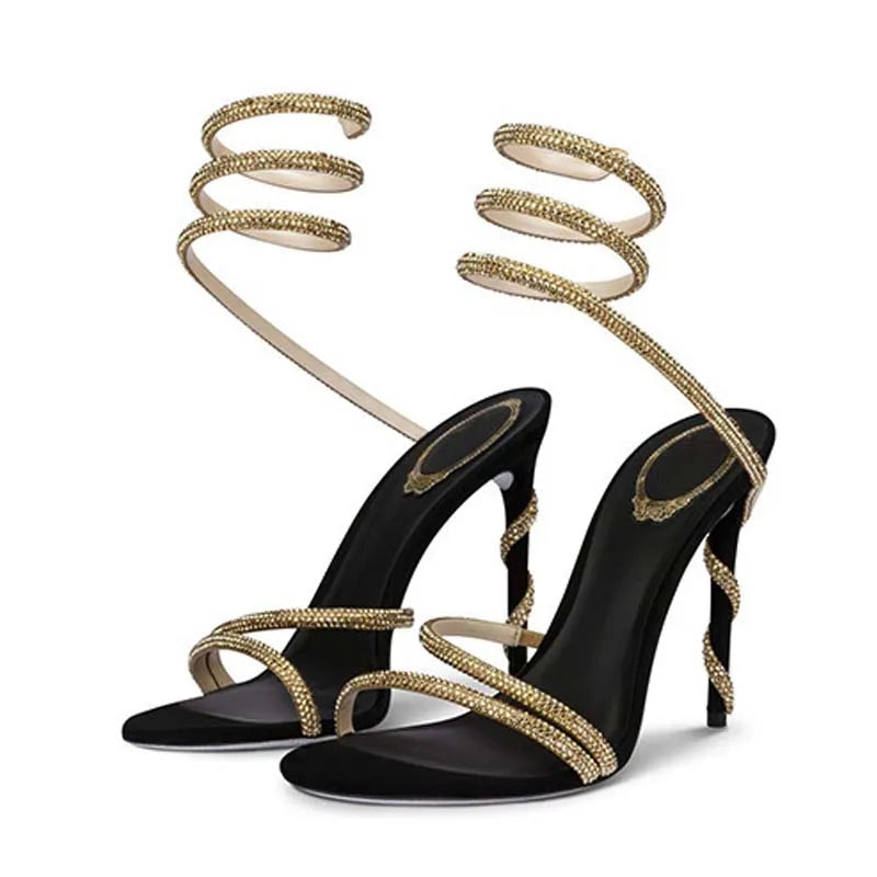 Midnight Spiral Stiletto Heels