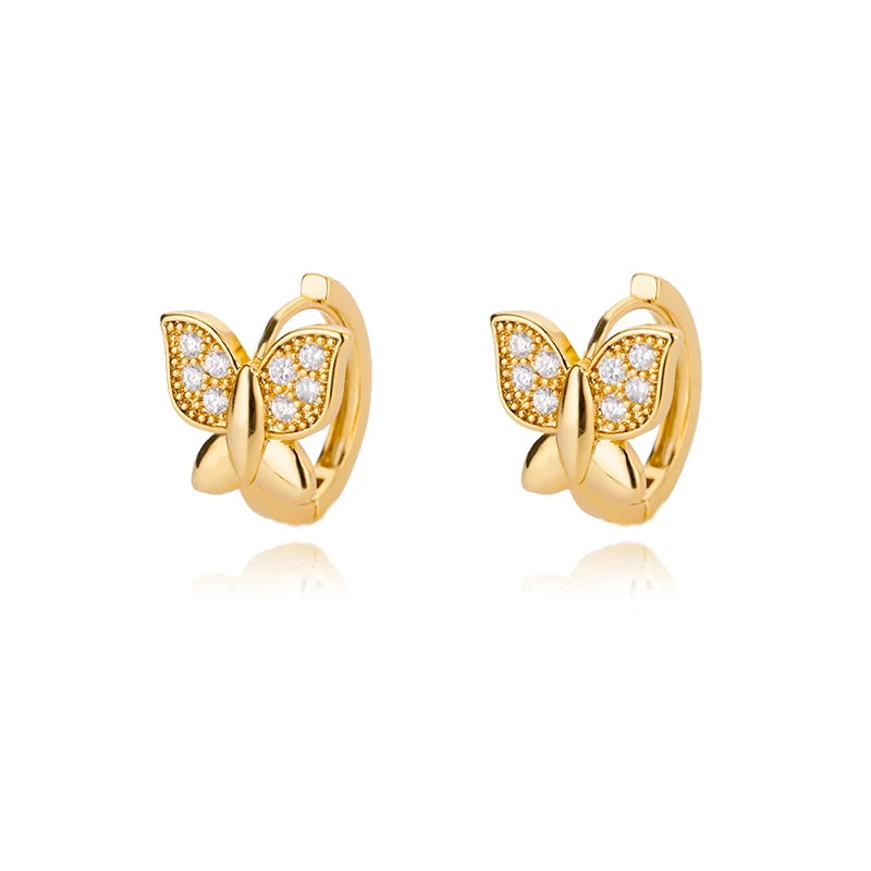 Aurora Butterfly Crystal Hoops
