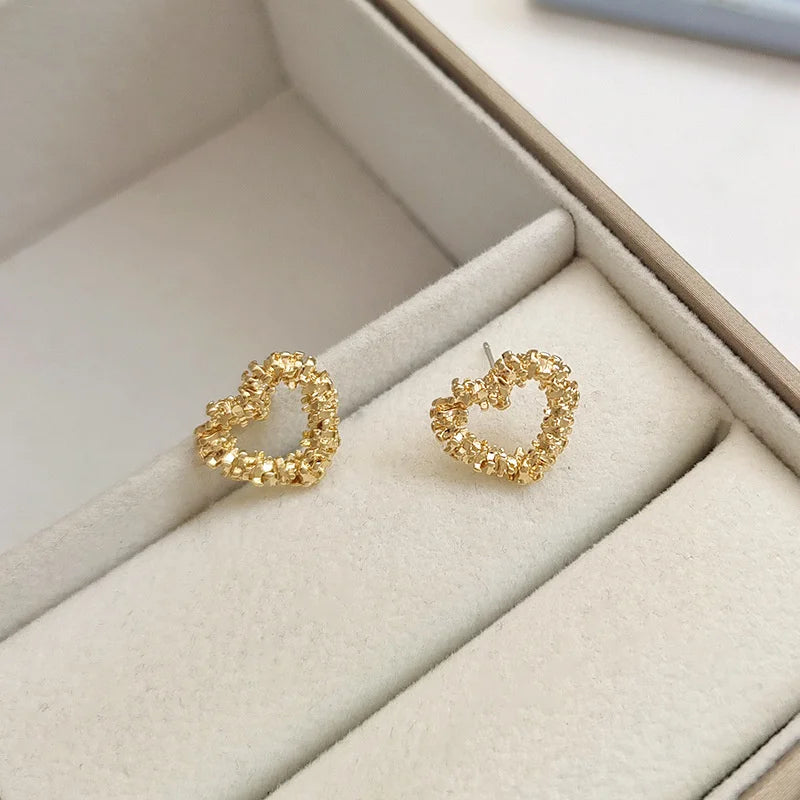 Amora Crystal Heart Stud Earrings