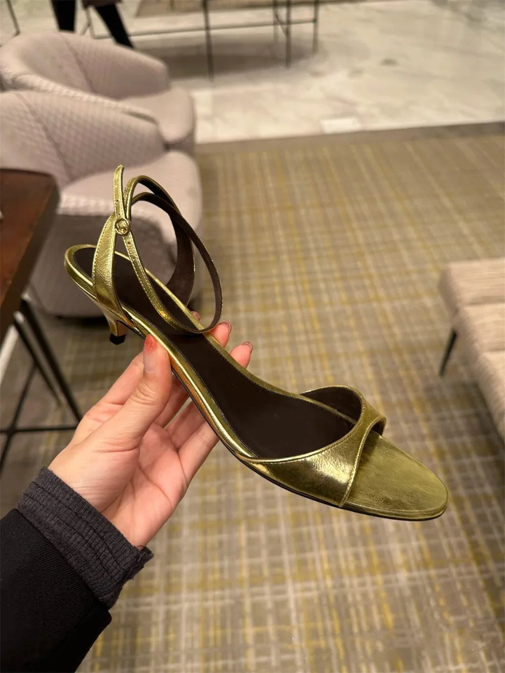 The "Aurelia" Metallic Stiletto Sandal