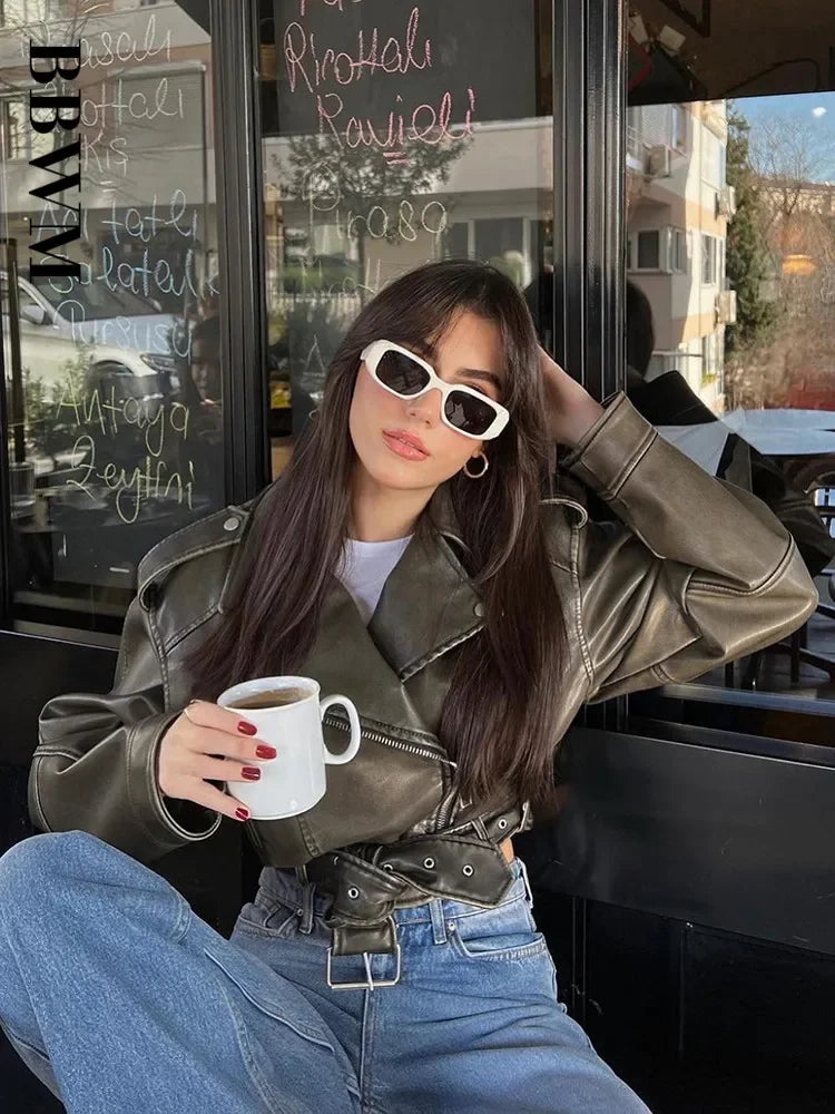 Cropped Biker Jacket