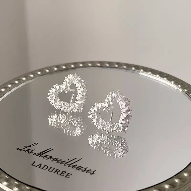 Amora Crystal Heart Stud Earrings