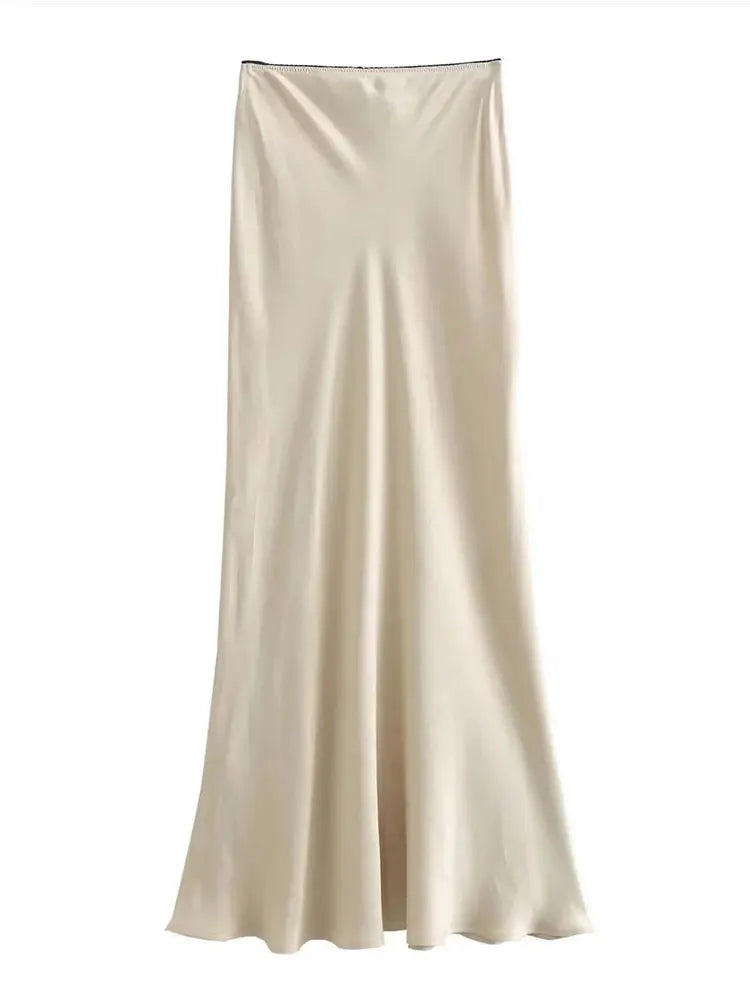 The Seraphina Silk-Satin Maxi Skirt