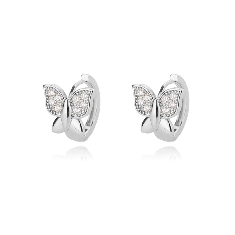 Aurora Butterfly Crystal Hoops