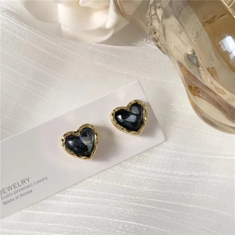 Amora Crystal Heart Stud Earrings