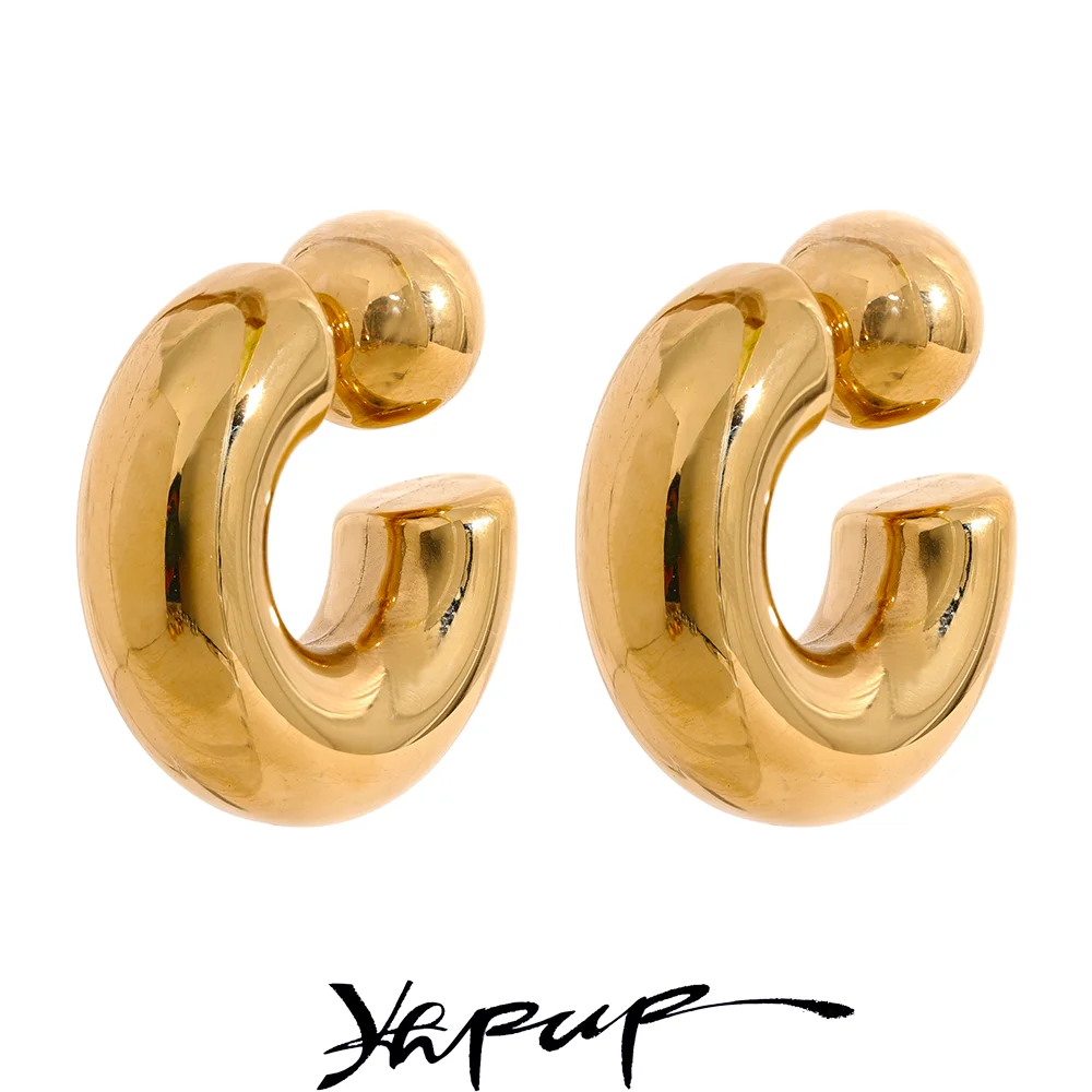 Luna Sculpt Gold Earrings