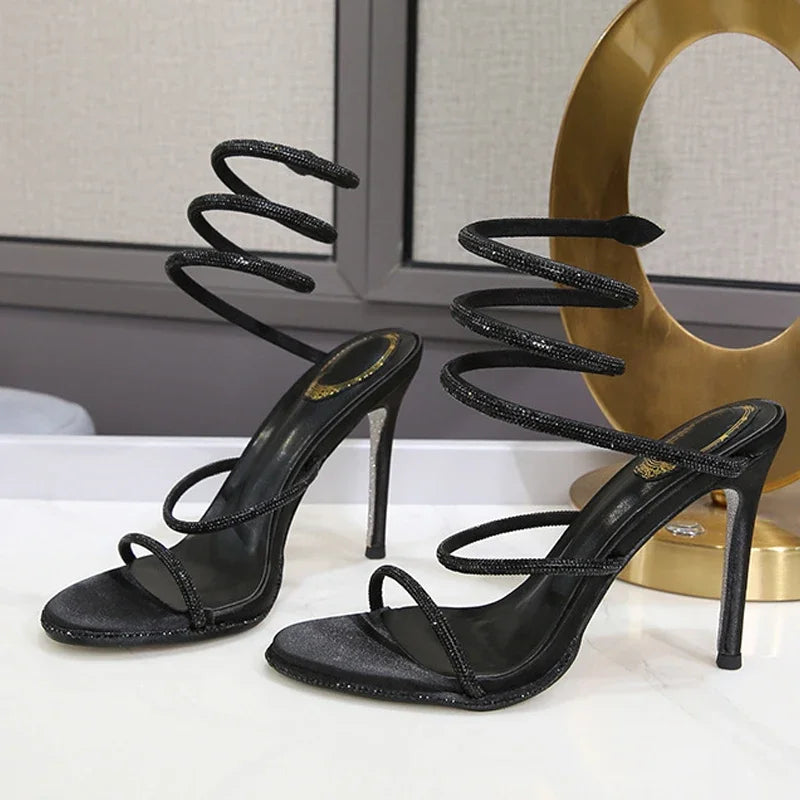 Midnight Spiral Stiletto Heels