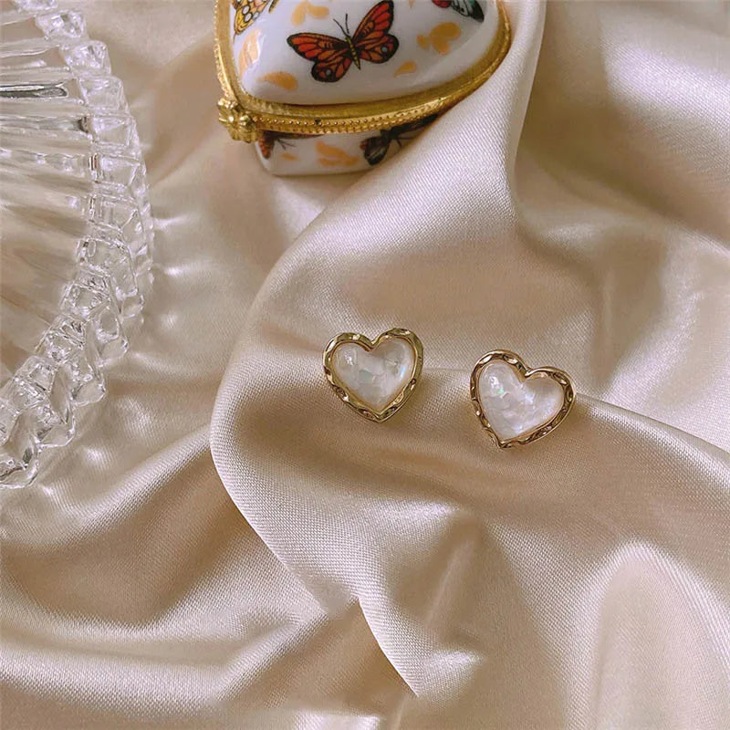 Amora Crystal Heart Stud Earrings